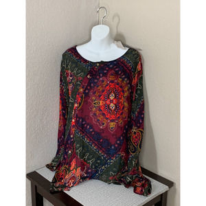 Oneine New Elegance floral asymmetrical tunic